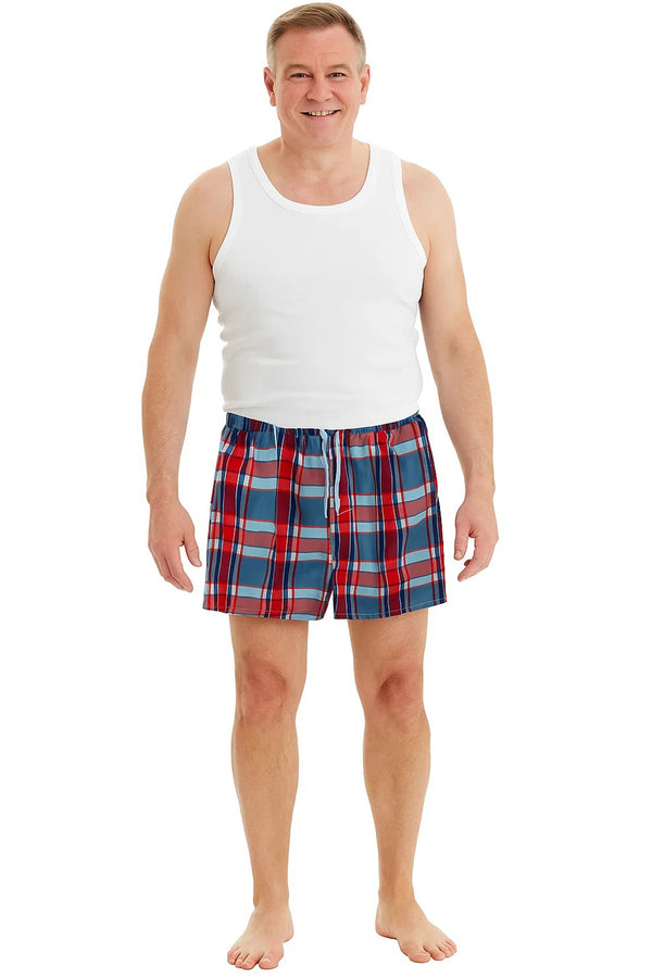 Check Print Plus Size Swim Shorts - UK 46/48